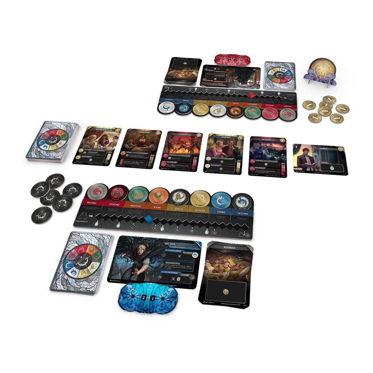 DEVIR Mistborn Deckbuilding Game – Gioco di Carte Strategico Basato sui Romanzi di Brandon Sanderson, Deckbuilding Fantasy, 1-4 Giocatori, Edizione in Lingua Italiana