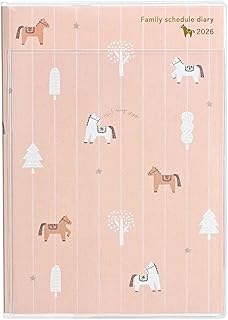 クツワ 手帳 HI! MY ZOO 家族手帳 2026年 B6 ウィークリー 日曜始まり ポニー HZ050 2025年12月始まり