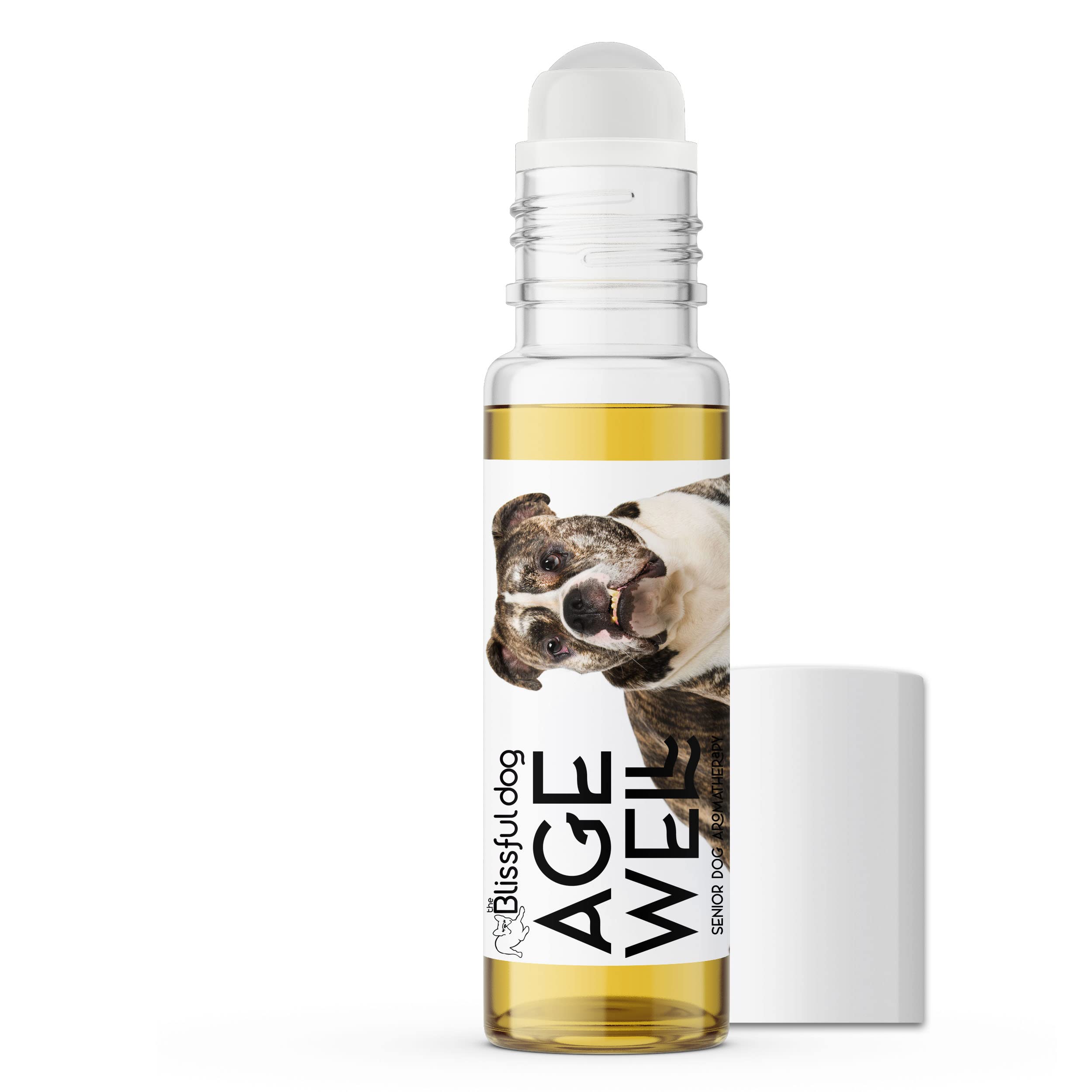 The Blissful Dog American Bulldog Age Well Dog Aromatherapy Roll-On Bottle for Your Dog's Peaceful Ageing