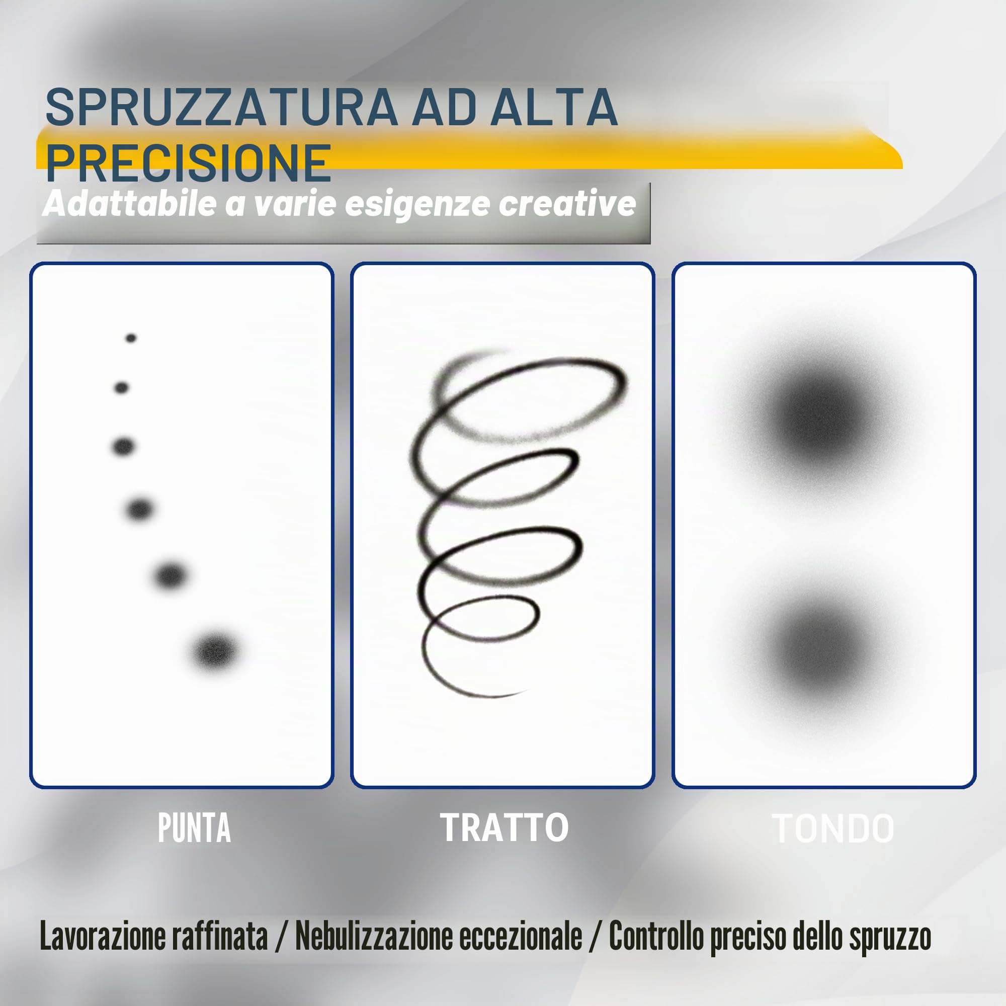 Aerografo Pistola doppia azione Kit / Set Fengda FE-134K con 0,2 mm / 0,3 mm / 0,5 mm ago/iniettore e tubo