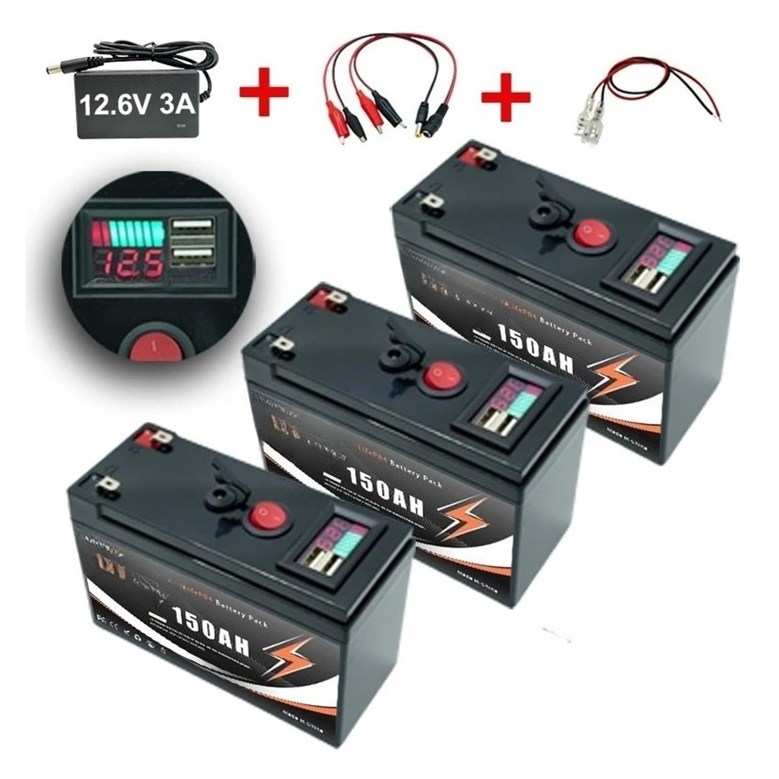 Paquete De Baterías De Iones De Litio De 12V 150Ah 3S7P Con USB Dual