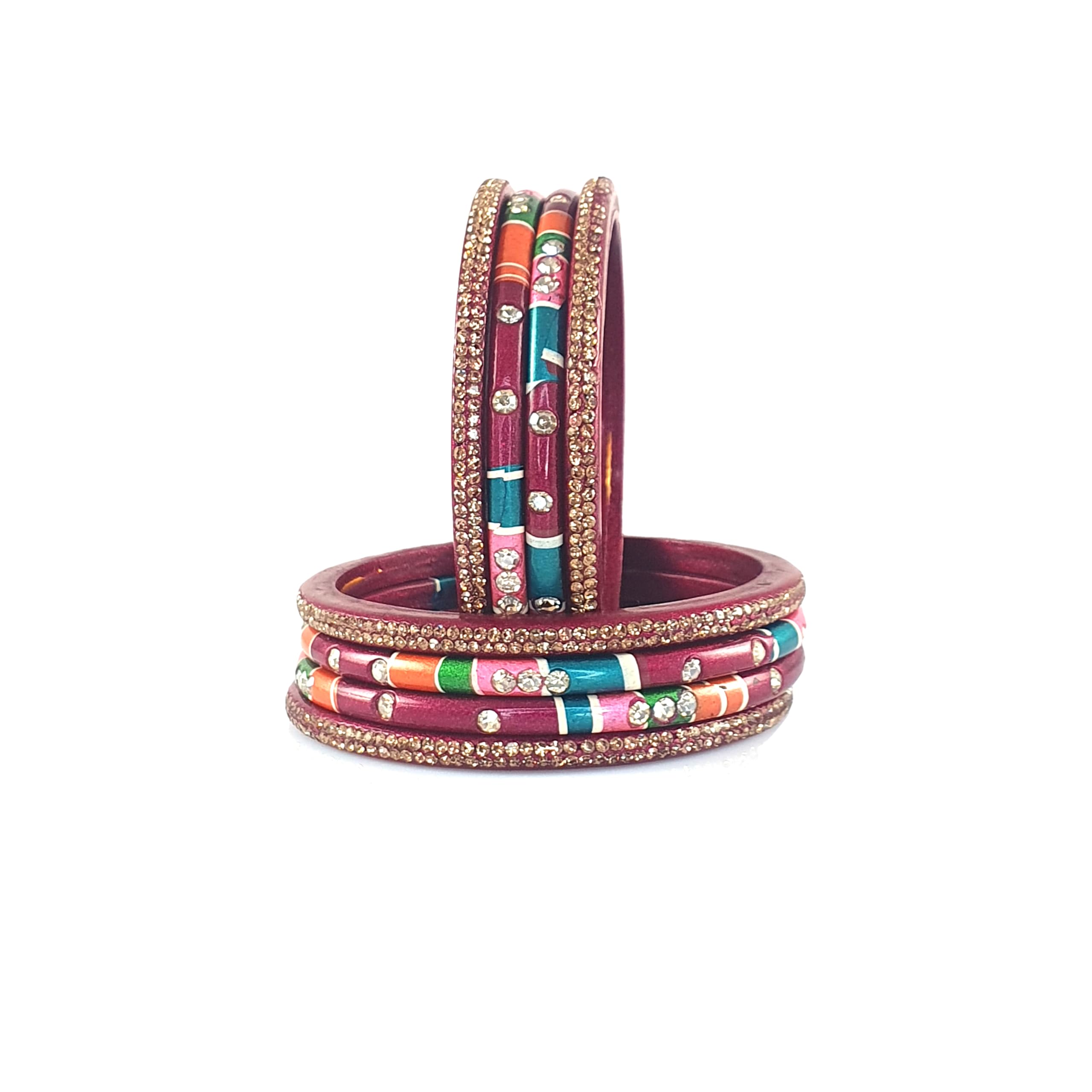 Toshika Bangles Lac Bangles for Women and Girls | Jaipuri Lakh Chudi Set | Traditional Rajasthani Design | Red Green Maroon Pink Blue Grey Purple Yellow Set of 8 (Maroon, 2.8) (B0CR48Y6GV) Amazon Price History, Amazon Price Tracker