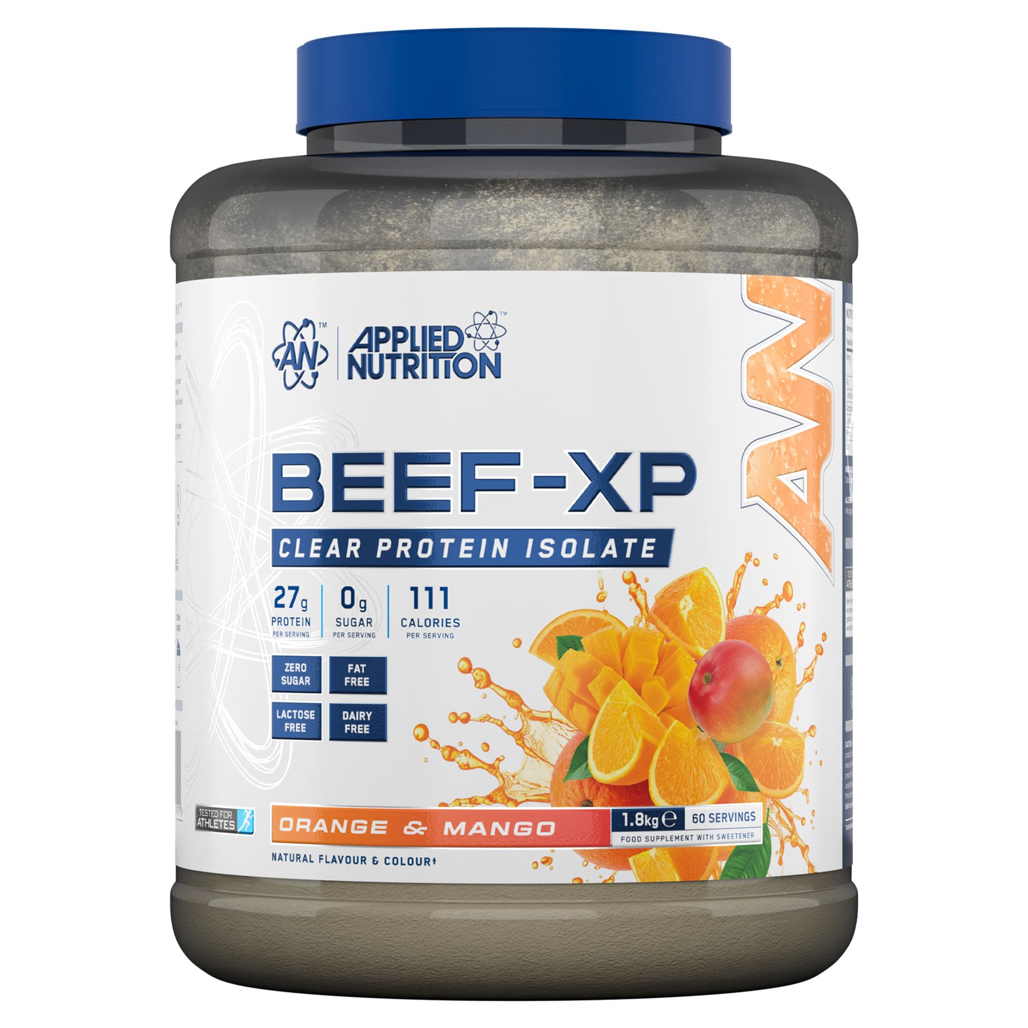 Applied Nutrition Clear Hydrolysed Beef Protein Isolate Powder, Fruit Juice Style, Dairy Free, Lactose Free, Zero Sugar, Low Fat, 1.8kg - 60 Servings (Orange & Mango)