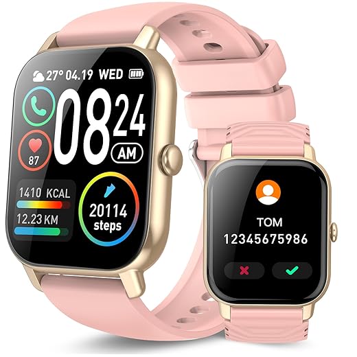 Sudugo Reloj Inteligente Mujer con Llamadas y Asistente Voz, 1,85'' Smartwatch con 112 Modos Deportivos, Monitor de Ritmo Cardíaco y Sueño, Reloj Deportivo Impermeable IPX7 para Android iOS,Rosa