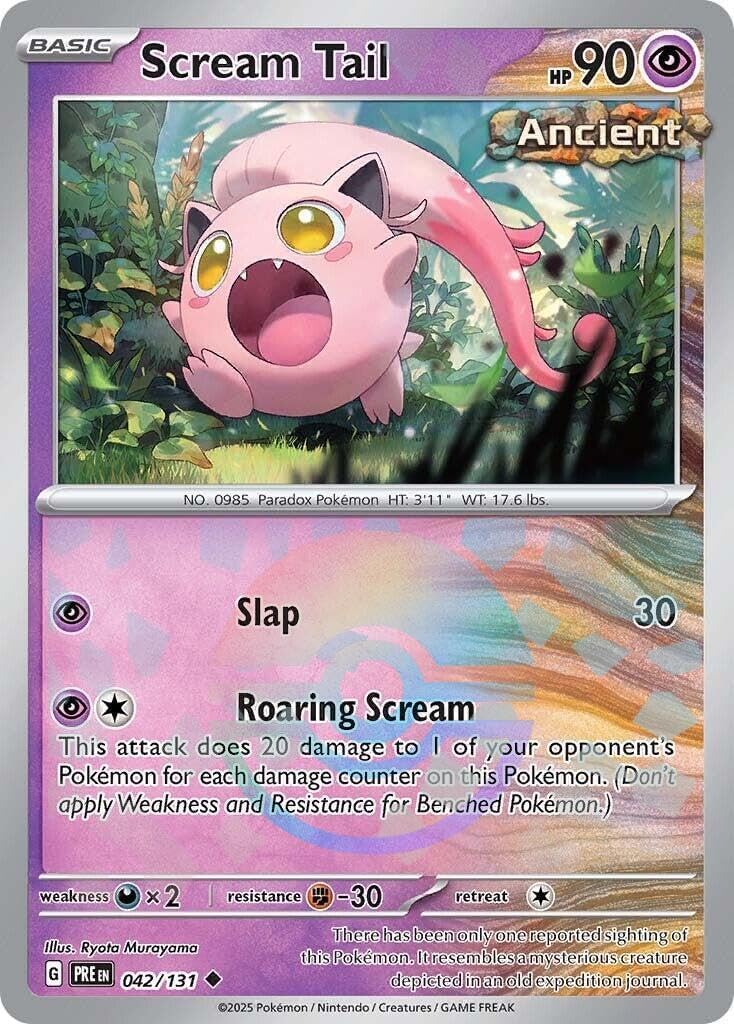 Pokemon - Scream Tail 042/131 – Prismatic Evolution – Poke Ball – Etched Foil