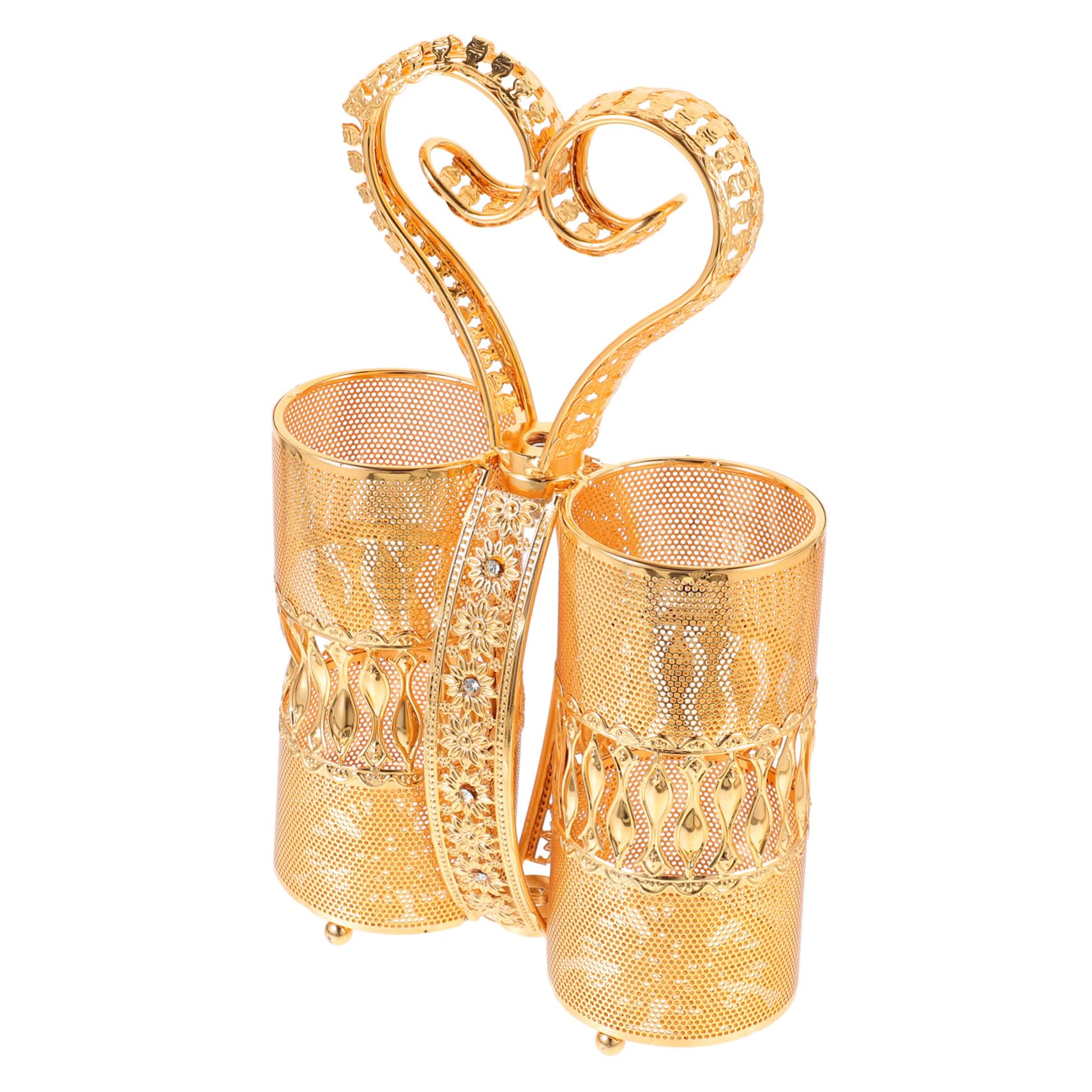 Ciieeo Elegant Hollow Metal Utensil Holder European Style Cutlery Organizer Decorative Silverware Storage Bucket for Kitchen Countertop Space Saving Design