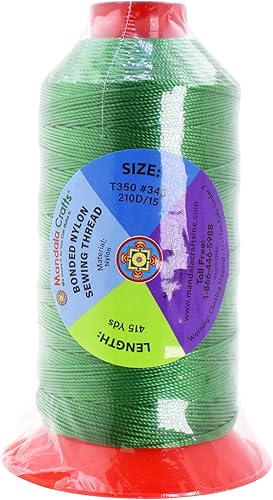 Miniatura 491 de Mandala Crafts Hilos de coser resistentes de nailon consolidado, hilo para tejer jeans de cuero, hilos de tapicería marina al aire libre, Beige