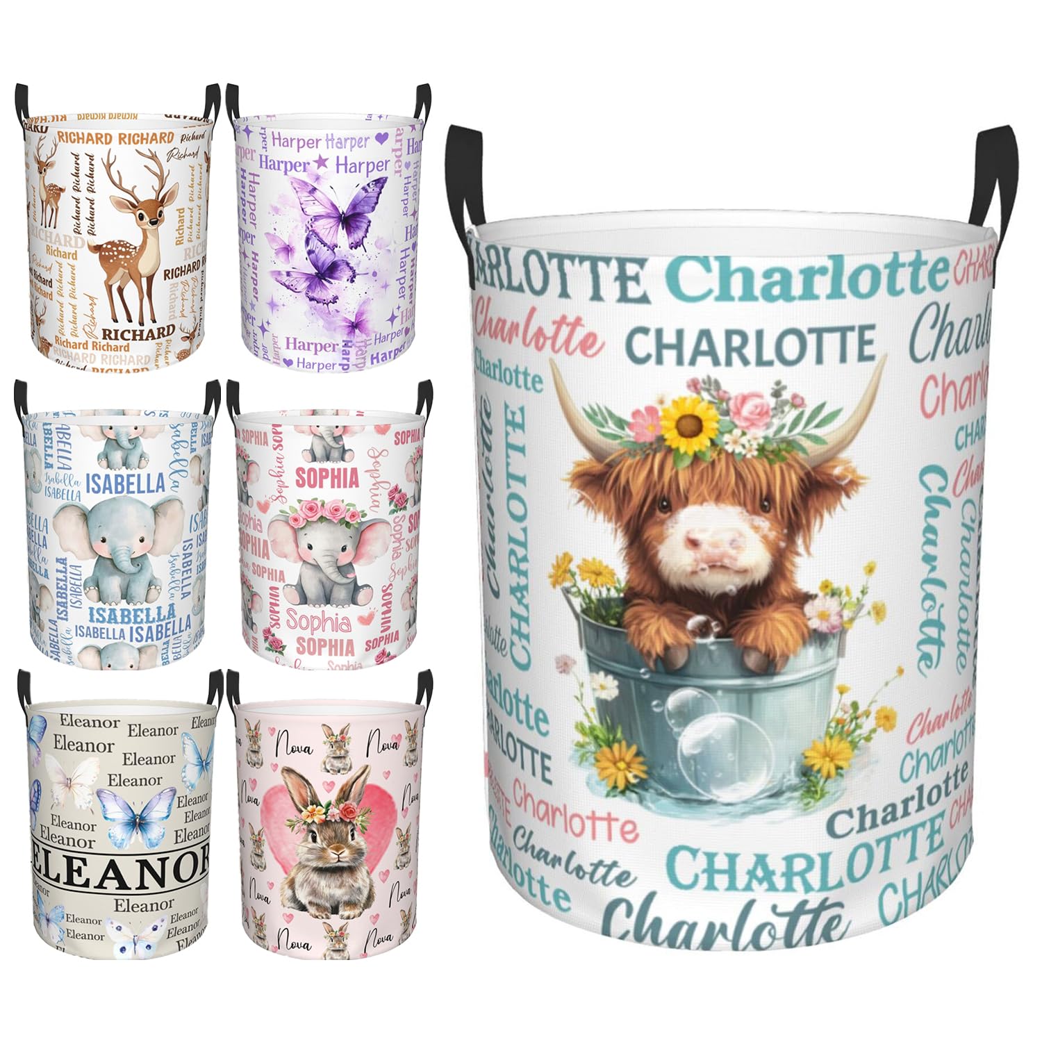 Custom Name Laundry Hamper, Personalized Laundry Baskets with Name for Boys Girls Women Men, Customized Collapsible Dirty Clothes Hamper Easy Storage Gifts for Bedroom Bathroom Living Room