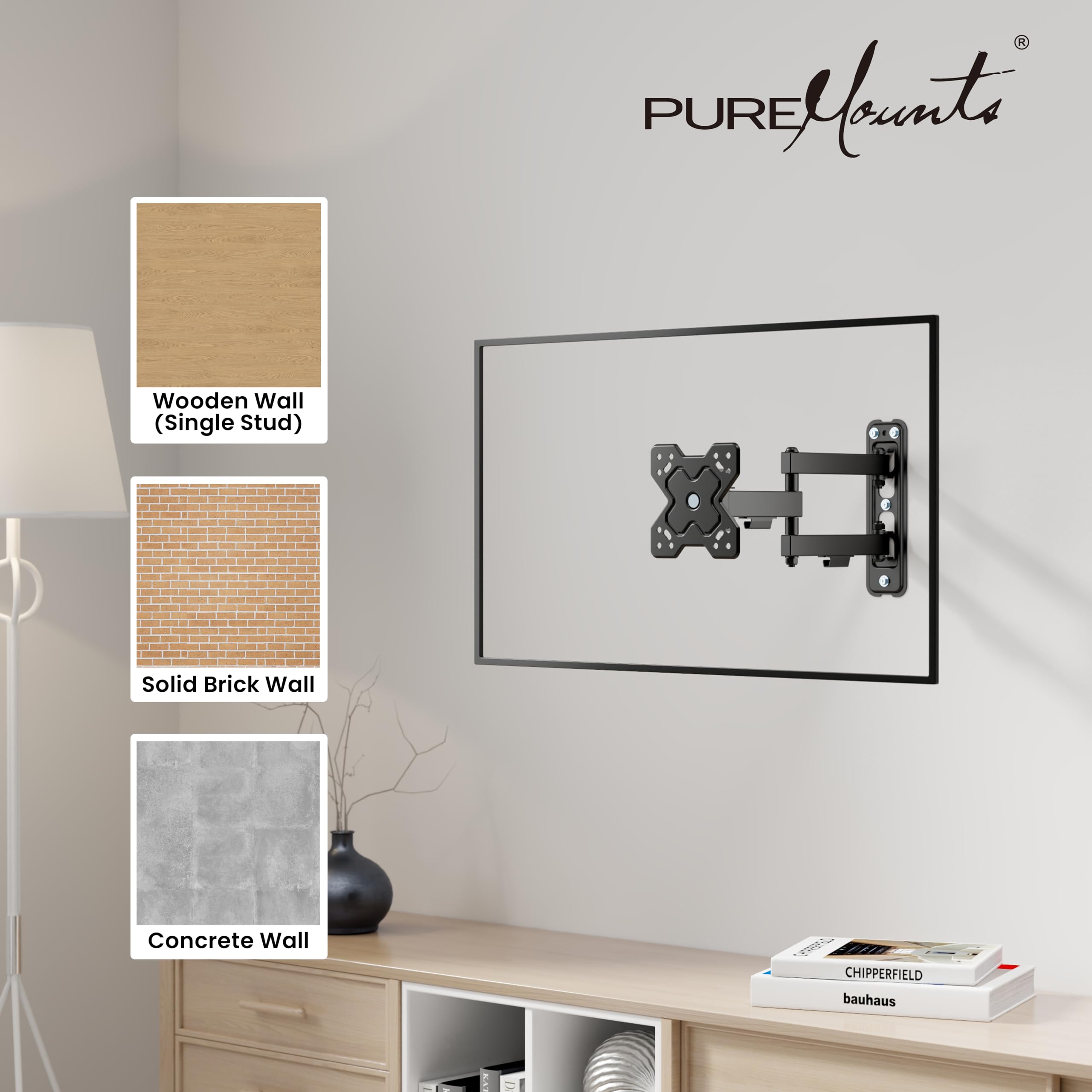 Supporto TV A Parete Universale - Per TV 14-32 Pollici, Girevole E Inclinabile, Sottile E Resistente - Foto 10