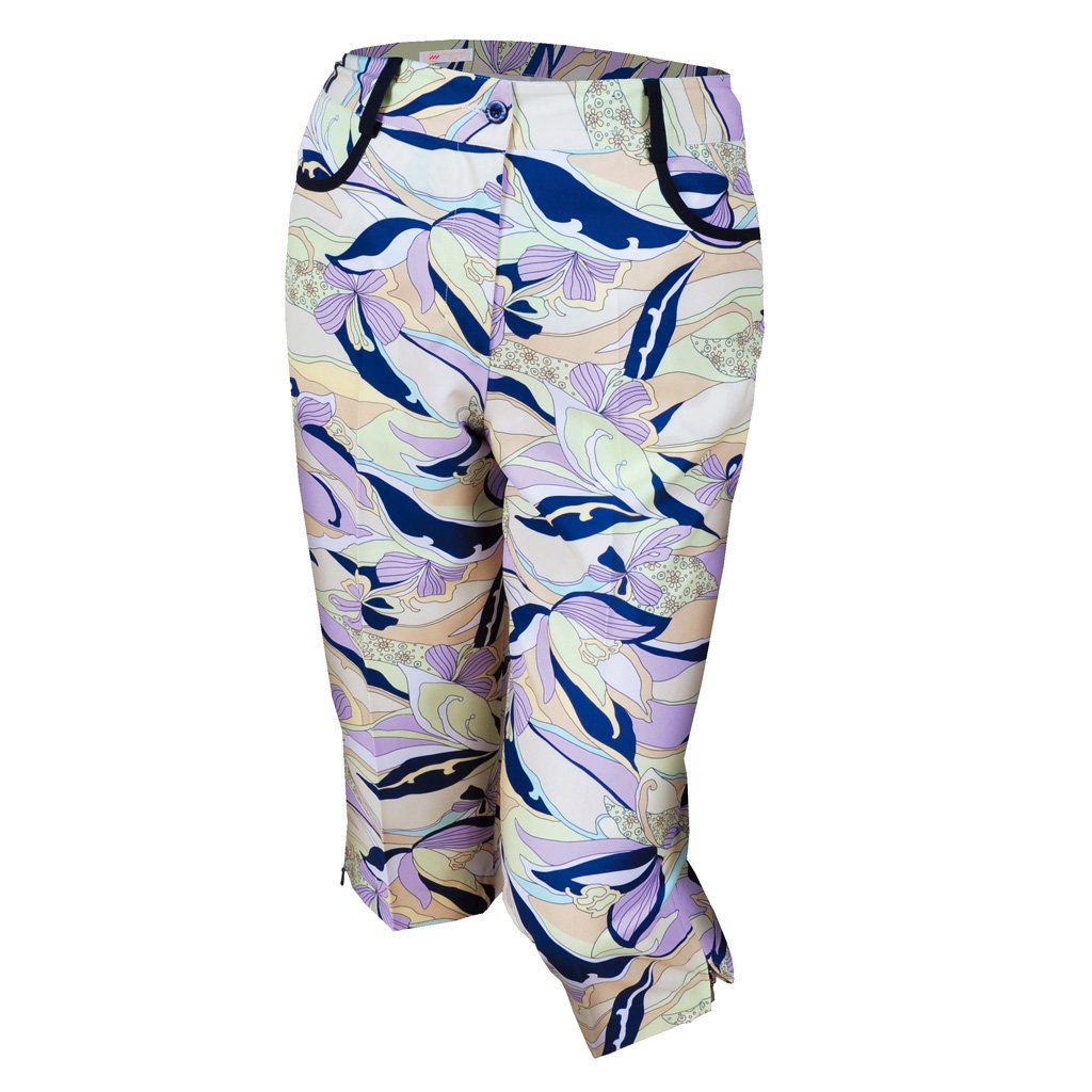 Monterey Club Women's Abstract Floral Print Golf Capris #2897 (Sweet Lavender, Size:4)