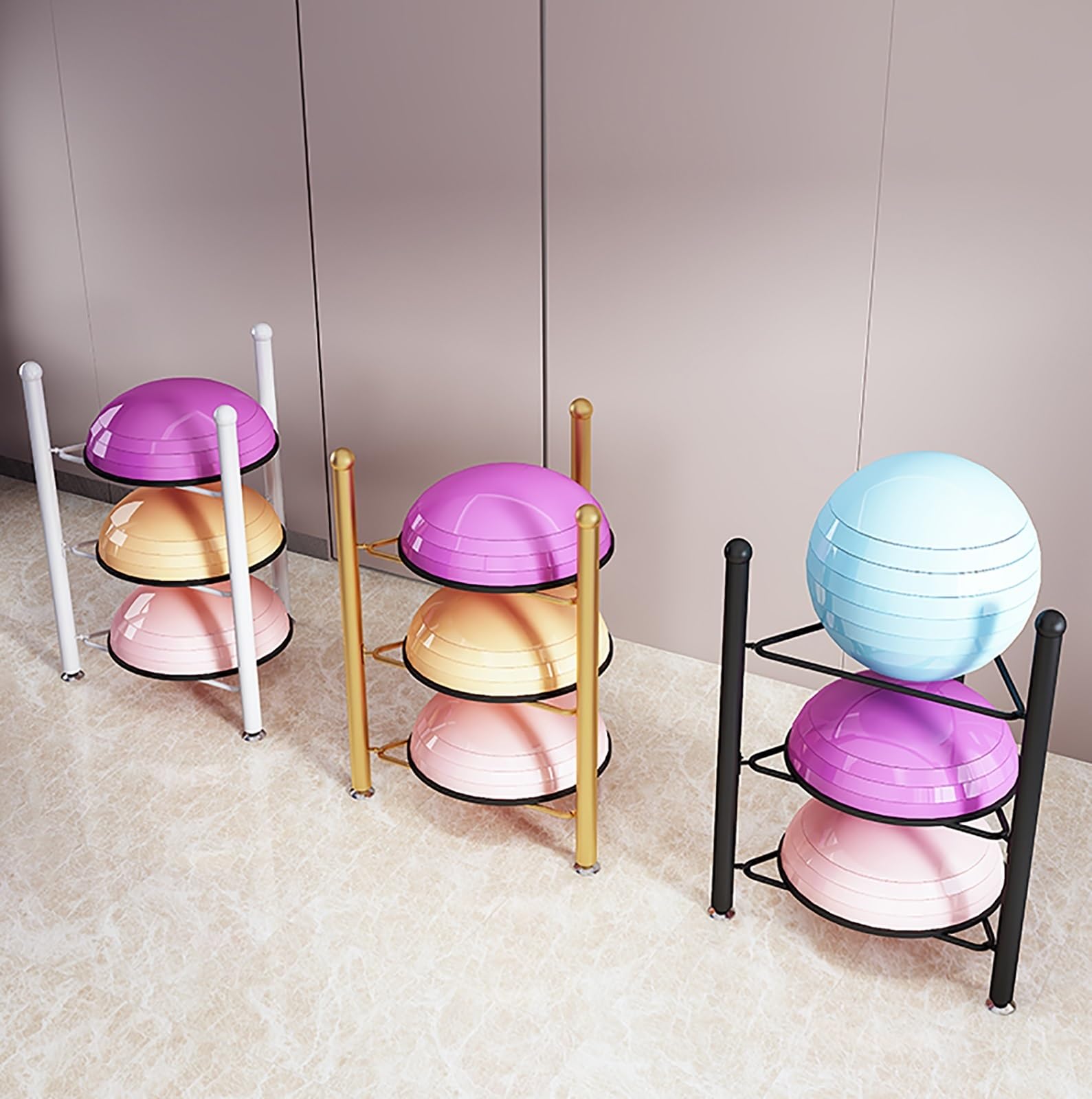 Mezzo Balance Ball Storage Rack3/5/6/7 Tier Home Gym Organizer per Esercizio Bosu Slam Bowling & Medicine BallsDurable Floor Stand Equipment