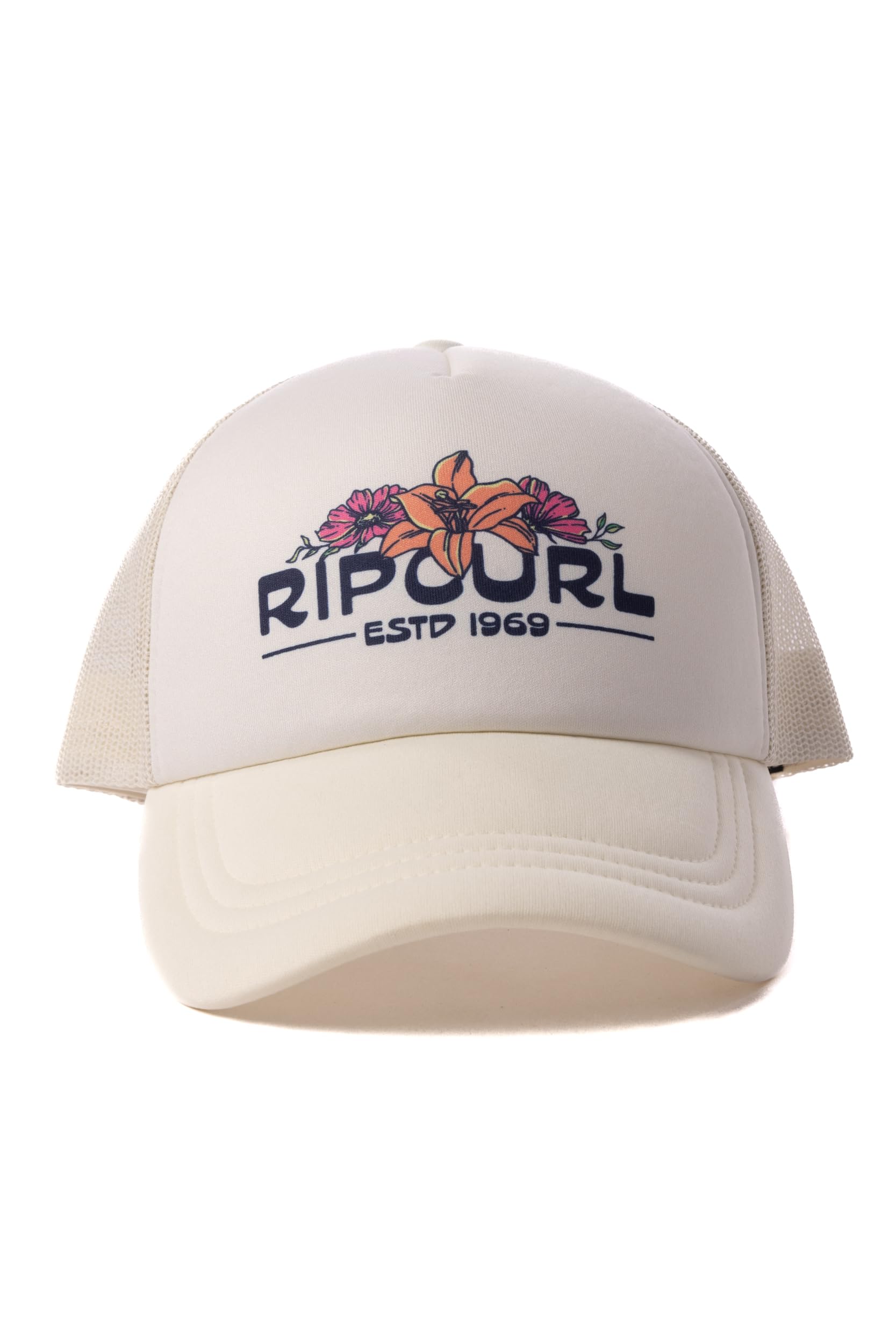 Rip Curl Women's Trucker, Baseball Hat, Lightweight and Breathable Mesh with Adjustable Snapback and Curved Brim for Sun Protection Cap, Bone Exc, One Size