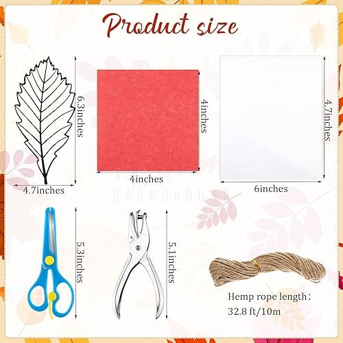 Miniatura 2 de 18 piezas de papel de seda de hojas de papel de seda para manualidades, otoño, hojas de otoño, para niños, aula, manualidades