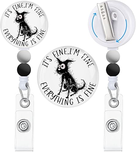 Miniatura 1 de Divertidos carretes retráctiles para identificación con cuentas de silicona, clips de identificación resistentes para enfermeras, profesores de