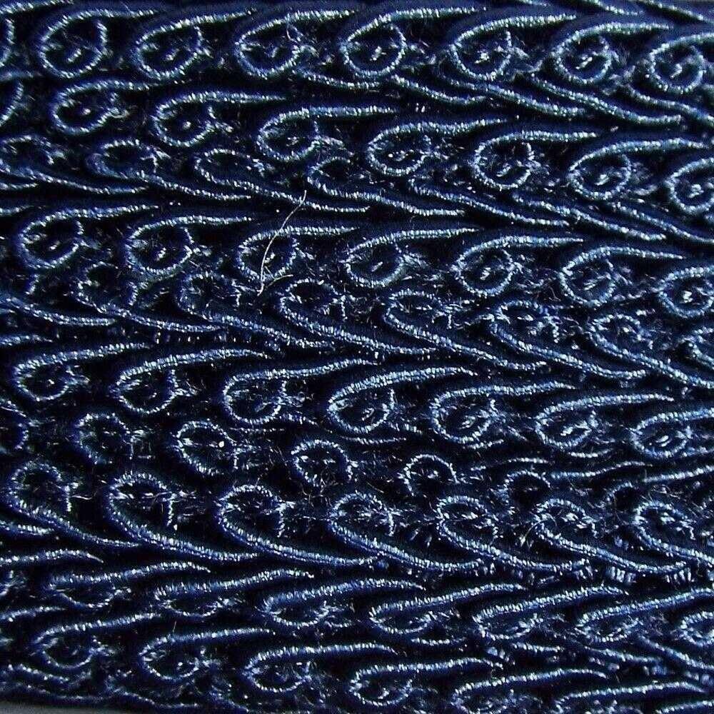 41 Colour 6mm Double Scroll Braid Dress Costume Upholstery Buy 1 2 4m 612D, 027 Dark Navy Blue, 4 Metres โ image 1