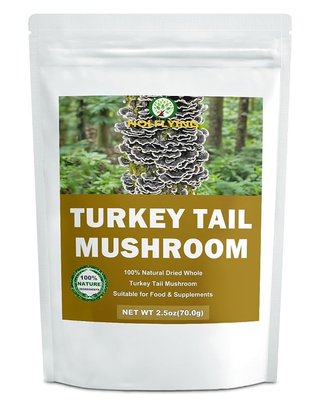 HOLFLYING Cogumelos cauda-de-peru (Turkey Tail) desidratados inteiros, 70,9 g