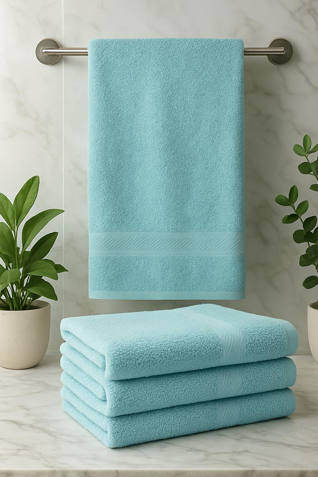 Betz 4 Toallas de Lavabo Premium tamaño 50x100 cm 100% algodón coloresa Azul océano