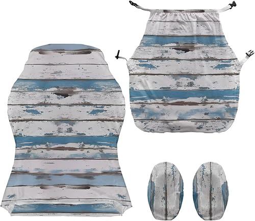 Miniatura 2 de Suobstales Wood Pattern Gaming Chair Cover with Armrest Covers, Stretchable Gaming Computer Office Chair Seat Cover Slipcovers with Zipper Universal