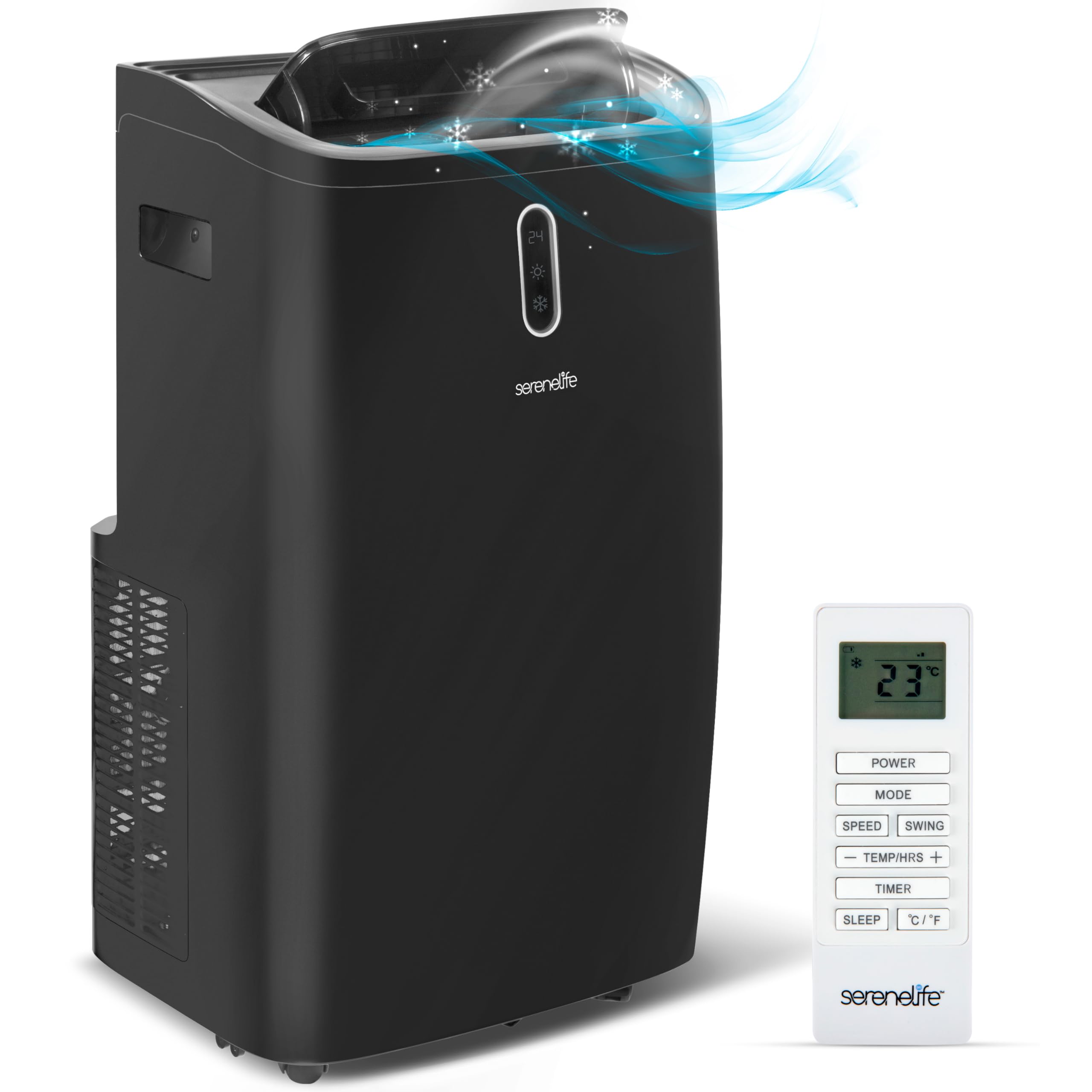 Photo 1 of **SereneLife 12000 BTU Portable Air Conditioner - 3-in-1 Compact Standing Air Conditioner for Room Up to 380 Sq. Ft. - Floor AC Unit with Remote Control - Universal Casters, Window Mount Kit