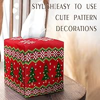 Vista 128 de Tissue Box Cover Square Decorative Tissue Box Holder Cute Funny Cube Tissue Case Cover-Alpaca Tissue Box Cover