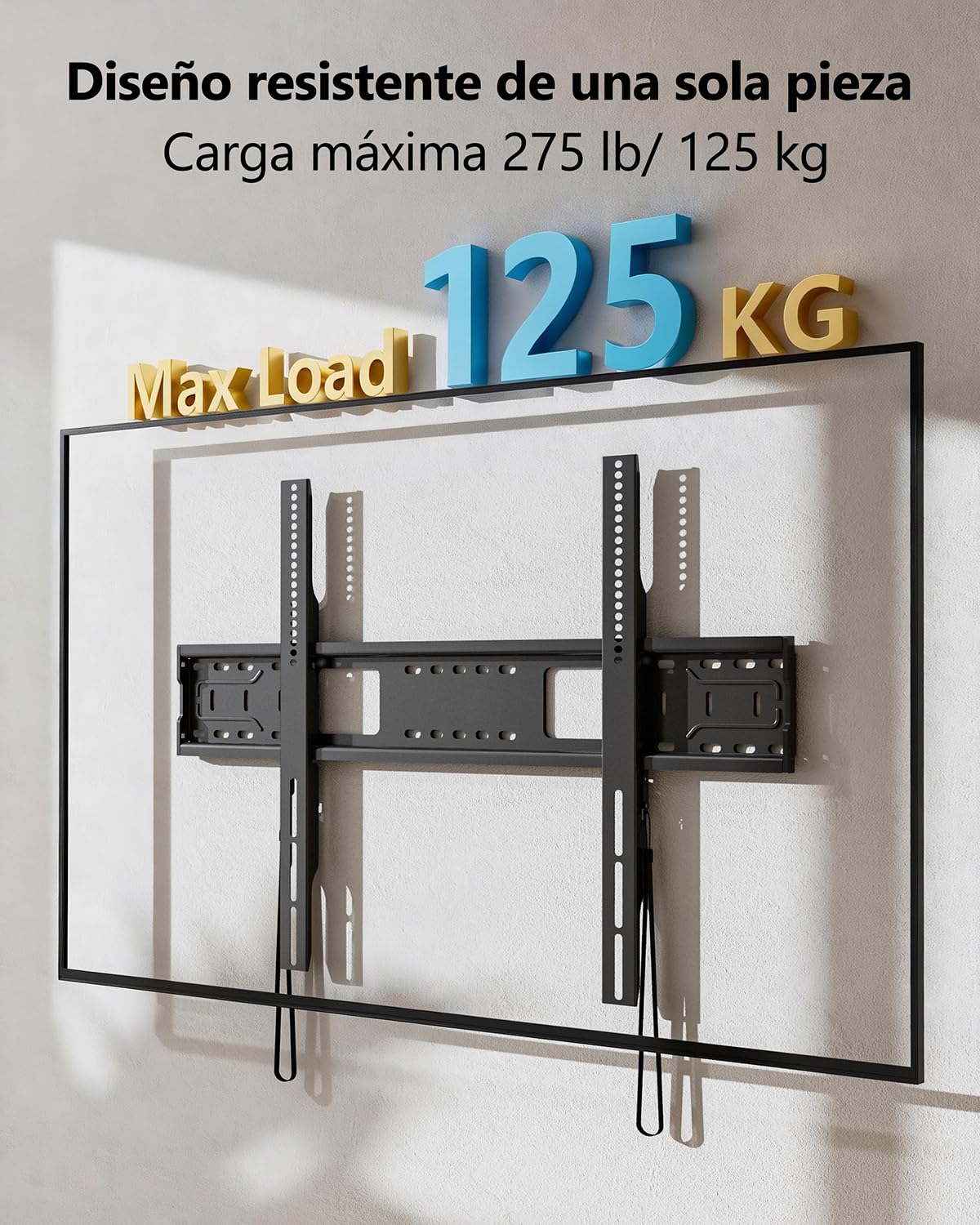 Soporte TV Pared Fijo Plano Ultra Delgado para 55-120 Pulgadas | Alta Resistencia Soporte TV Pared Capacidad hasta 125 kg para Televisores LED LCD Planos y Curvos, MAX VESA 900x600 mm