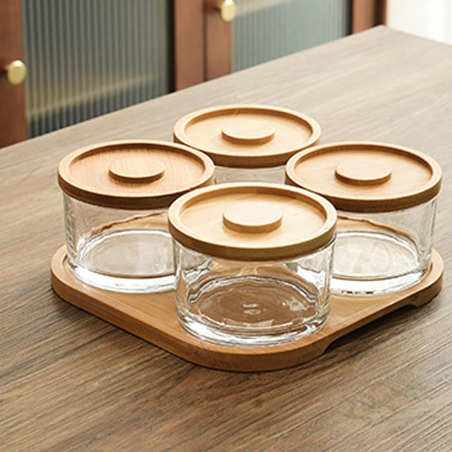 Chip-Dip-Set 9,5 oz mit Schalen und Deckeln, 4 Slots, 4 Slots