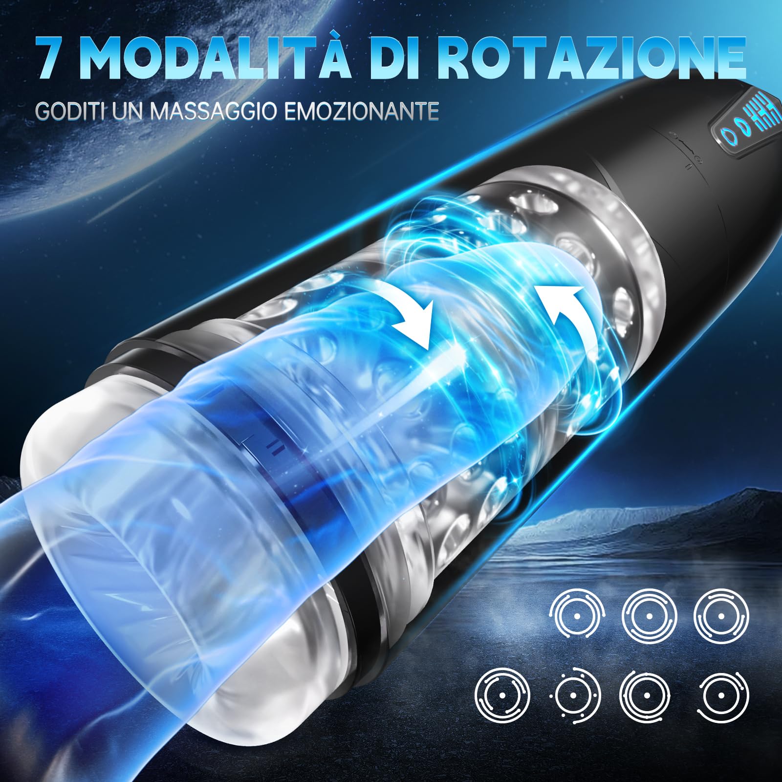 Masturvatore per Uomo Automatico Sex Toys, Masturbatore Uomo Sexytoysys con 7 Modalità di Aspirazione e 7 Modalità di Rotazione, Vagina Finta Masturbtore per Pene Toys Sessuali per Uomini Sex Toy