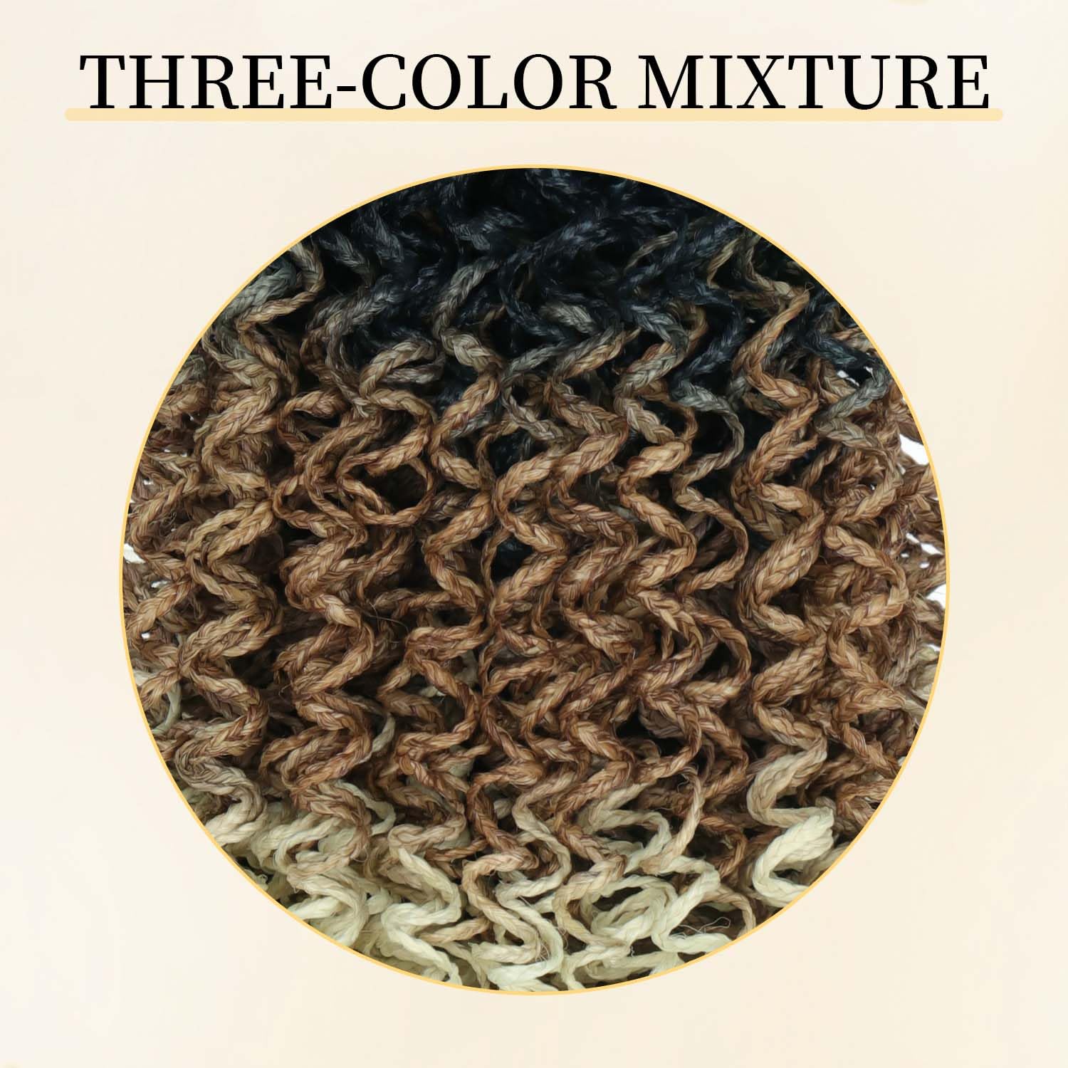 8 Packs of 55-Inch Wavy Small Box Braids Crochet Hair - Knots, Curls, and Waves with ZiZi Braids, Synthetic Hand Crochet Extensions, 14 Strands/Pack - Ideal for Black Women(1B/30/613)
