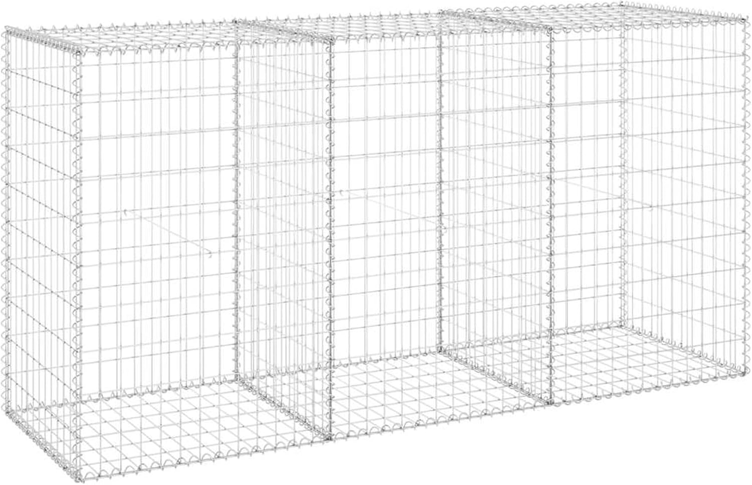 Gecheer Galvanized Steel Gabion Wall Basket 78.7 x 23.6 x 39.4 Inches with Top and Bottom Covers for Garden Privacy, Sound Barrier, and Decorative Landscaping