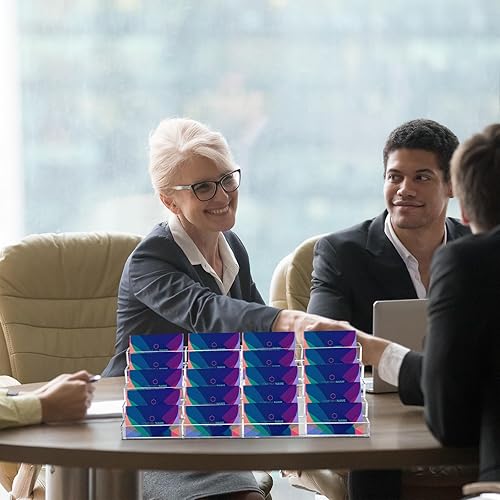 Miniatura 6 de Geetery Soporte para tarjetas de visita de acrílico con 20 ranuras para escritorio, soporte vertical de plástico transparente para múltiples