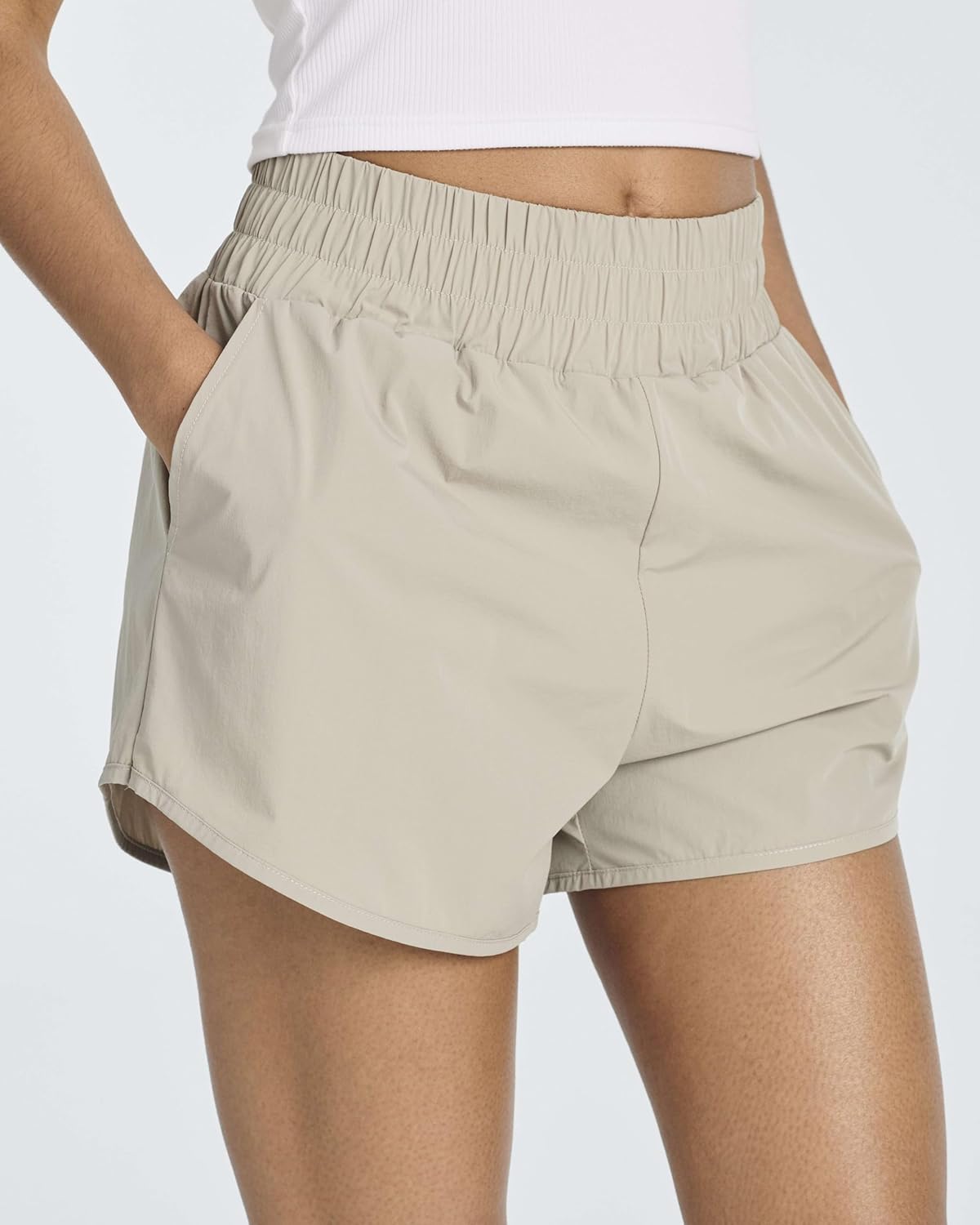 Real Essentials 4 Pack Women's 2.5'' High Waisted Running Shorts with Liner - Quick Dry, Dry Fit, Gym Workout - Image 6