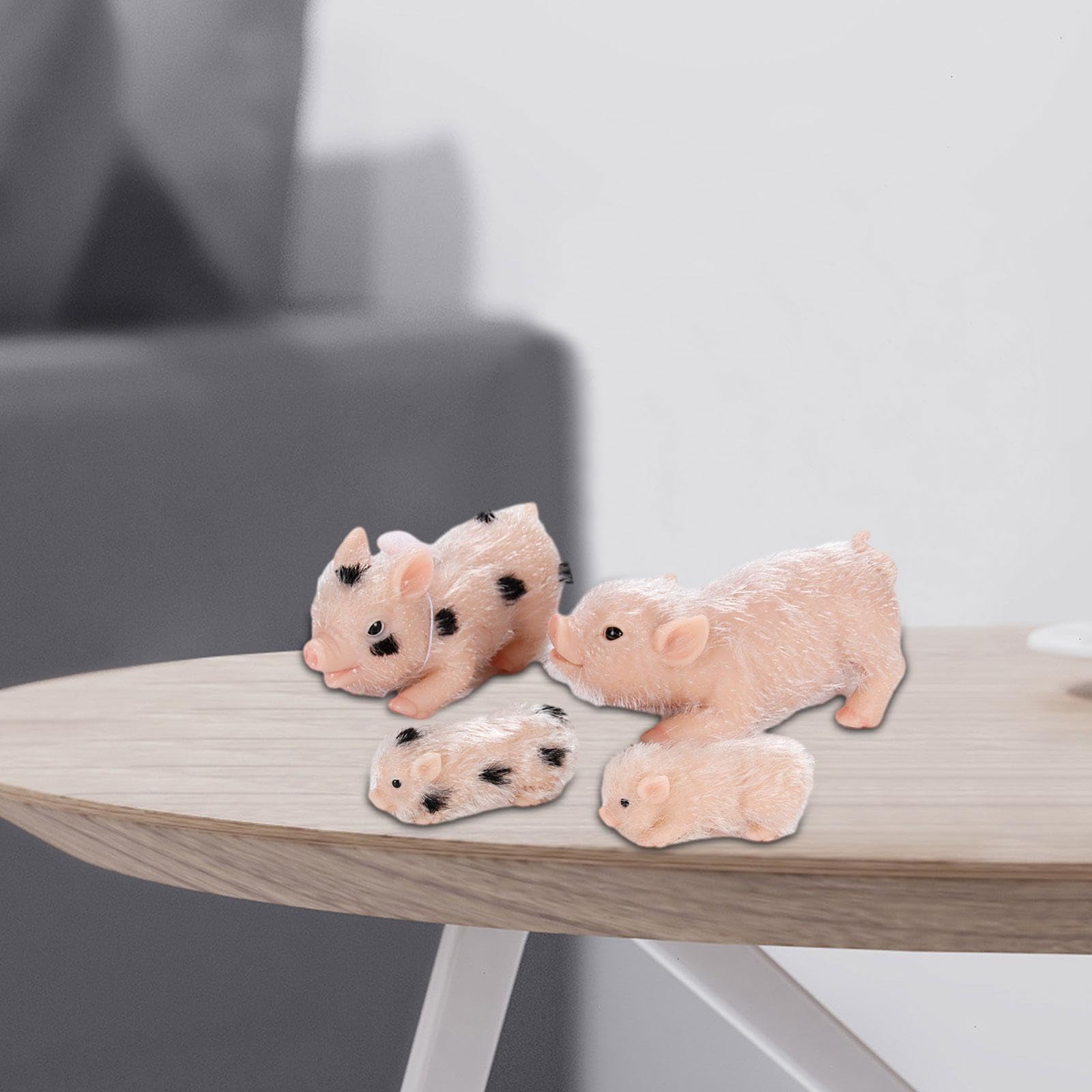 Juego de Juguetes de Cerdo de Silicona para Granja, Accesorios Fotográficos únicos, Muñeco de Cerdo, Muñeco de Cerdito Bebé para Niño, 4 Piezas