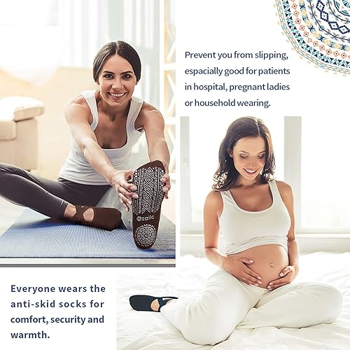 Miniatura 54 de Ozaiic - Calcetines de yoga para mujer con correas y agarres antideslizantes, ideales para pilates, Pure Barre, ballet, danza y entrenamiento