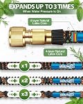 Expandable Garden Hose 50ft, Water Hose with 10 Function Nozzle and 3/4", 1/2" Solid Copper Plated Connectors, 3 Layer Latex Core, Outdoor Garden Tool for Garden Watering, Car Washing, Orange