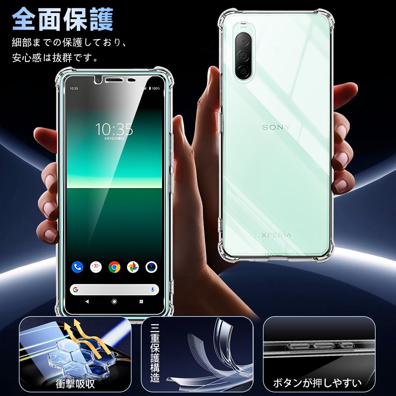 Amazon.co.jp: 対応 Xperia 10 II SO-41A SOV43 ケース クリア ケース