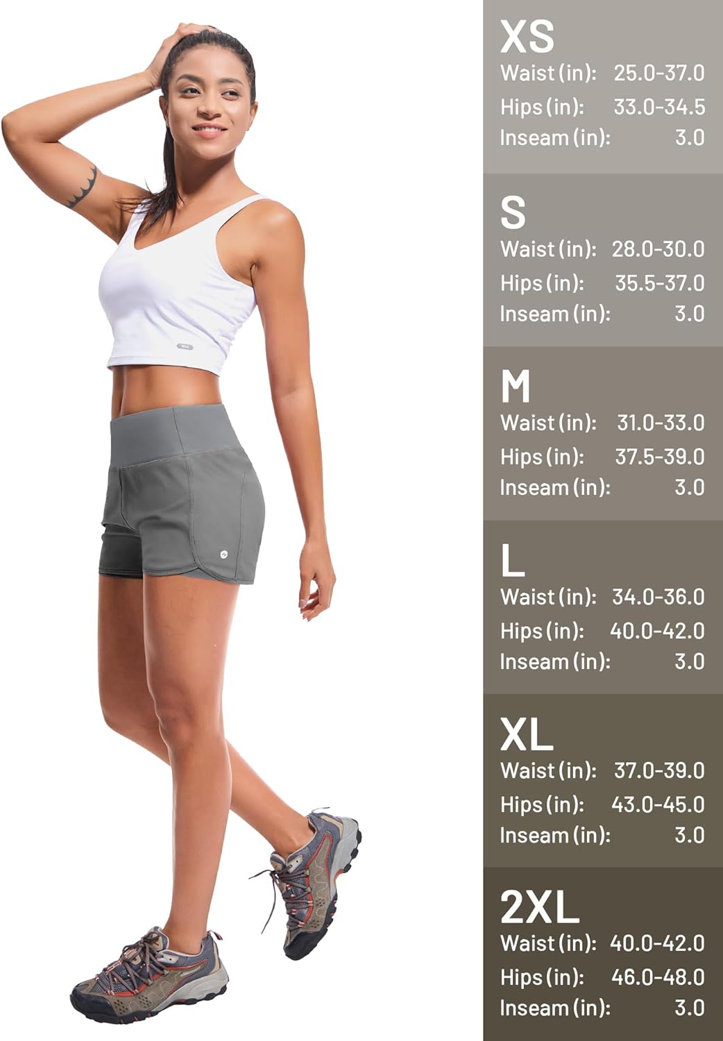 MIER Women's 2 in 1 Running Shorts Athletic High Waisted Workout Tennis Gym Shorts with Liner Zipper Pocket 3"