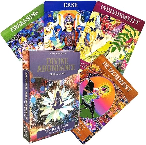 Divine Abundance Oracle Cards Fortune-Telling 52 PCS Full English Divination Cards, Family Gatherings, Entertainment Parties Gifts for Beginners, Expert Readers(English Edition)