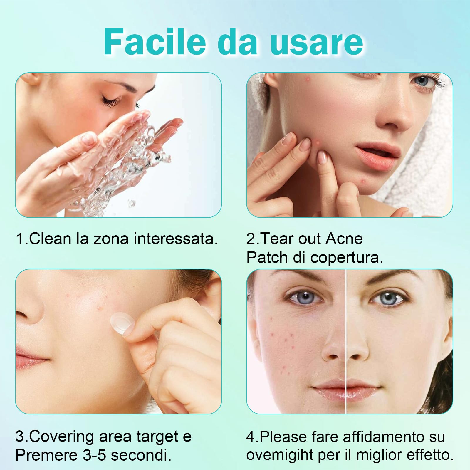 Patch Brufoli Pimple Patch con olio dell'albero tè Acido Salicilico Cerotti Brufoli Invisibili Impermeabili Patch Brufoli Viso Possono Sbarazzarsi dell'acne Velocemente (264 pezzi)