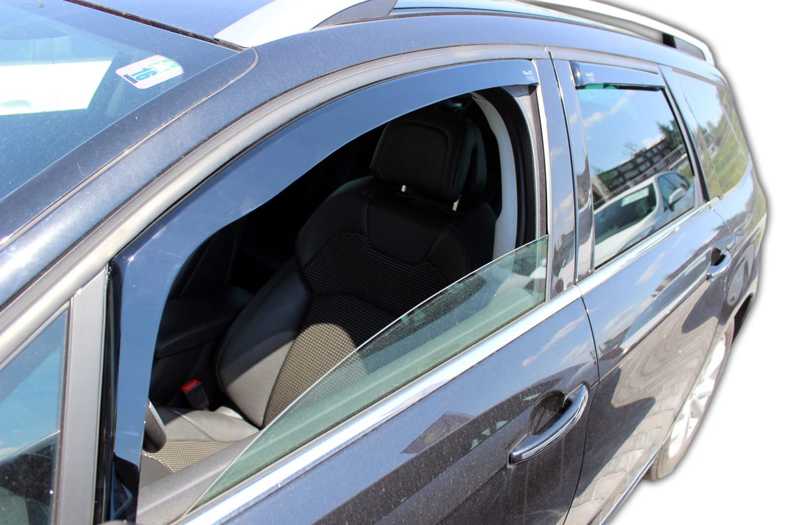 Deflettori Auto Opel J&J Automotive | Deflettori D'Aria Antiturbo Per 208 5-Porte Berlina 2012-2019, Set Di 2 Pz, Nero, Antivento, Antipioggia, Fume' Oscurati Fiat Tipo 5 Porte