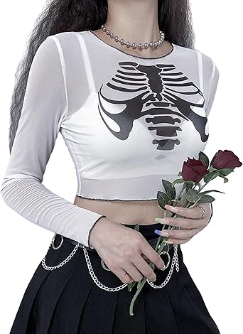 skeleton long sleeve shirt women's