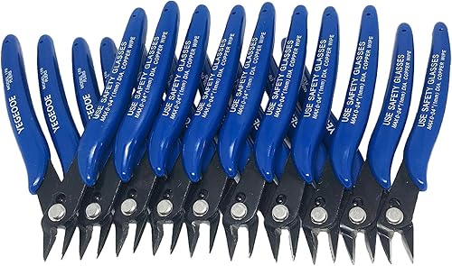 YEGEOOE Cortadores de alambre al ras, paquete de 10 alicates de corte empotrado, cortadores laterales, alicates de corte lateral diagonal, tijeras