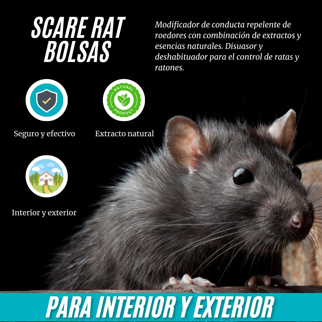 Repelente de Ratas | ahuyentador de Ratas y Ratones | Repelente de Ratones para Exteriores e Interiores | Repelente roedores | Anti Ratas y Ratones | sin Veneno
