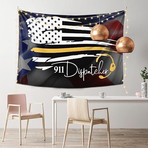 Miniatura 2 de Qauirfe Tapiz de bandera estadounidense con diseño de la bandera estadounidense número 911 de 60 x 40 pulgadas, decoración de pared para cualquier