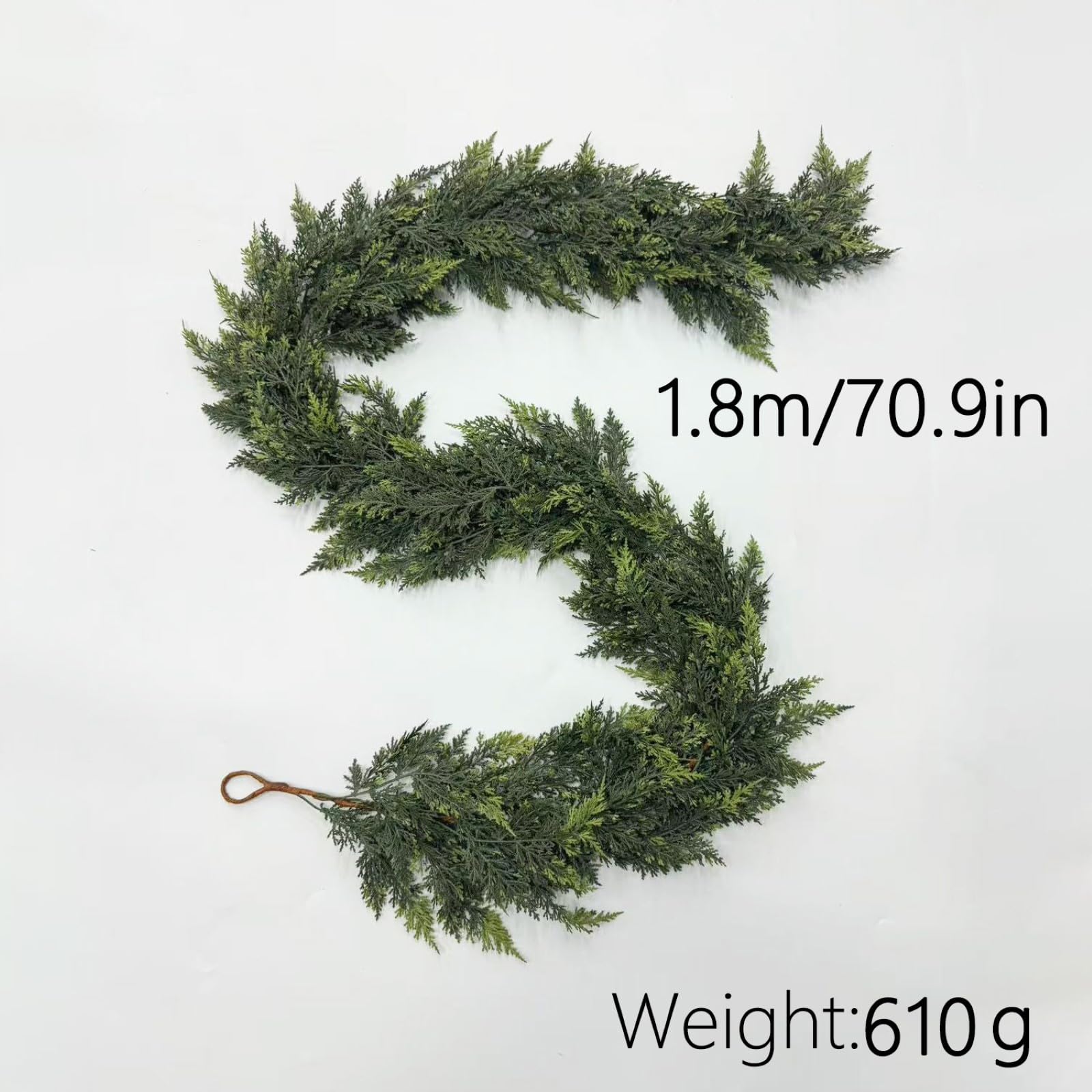 Guirnalda de Cedro Navideña, 1.8 m, Guirnaldas Artificiales de Navidad de Tacto Real para Hogar de Invierno, Repisa, Chimenea, Decoración Navideña Interior y Exterior 1.8m(66) 610g