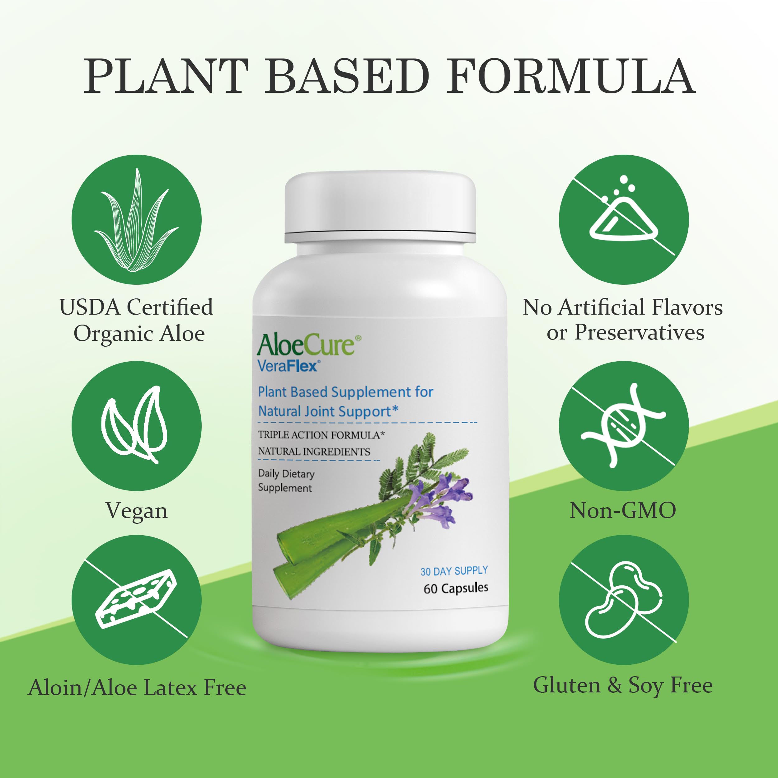 AloeCure VeraFlex Plant Based Natural Joint Health Supplement, 60 Capsules — Amazon image 4