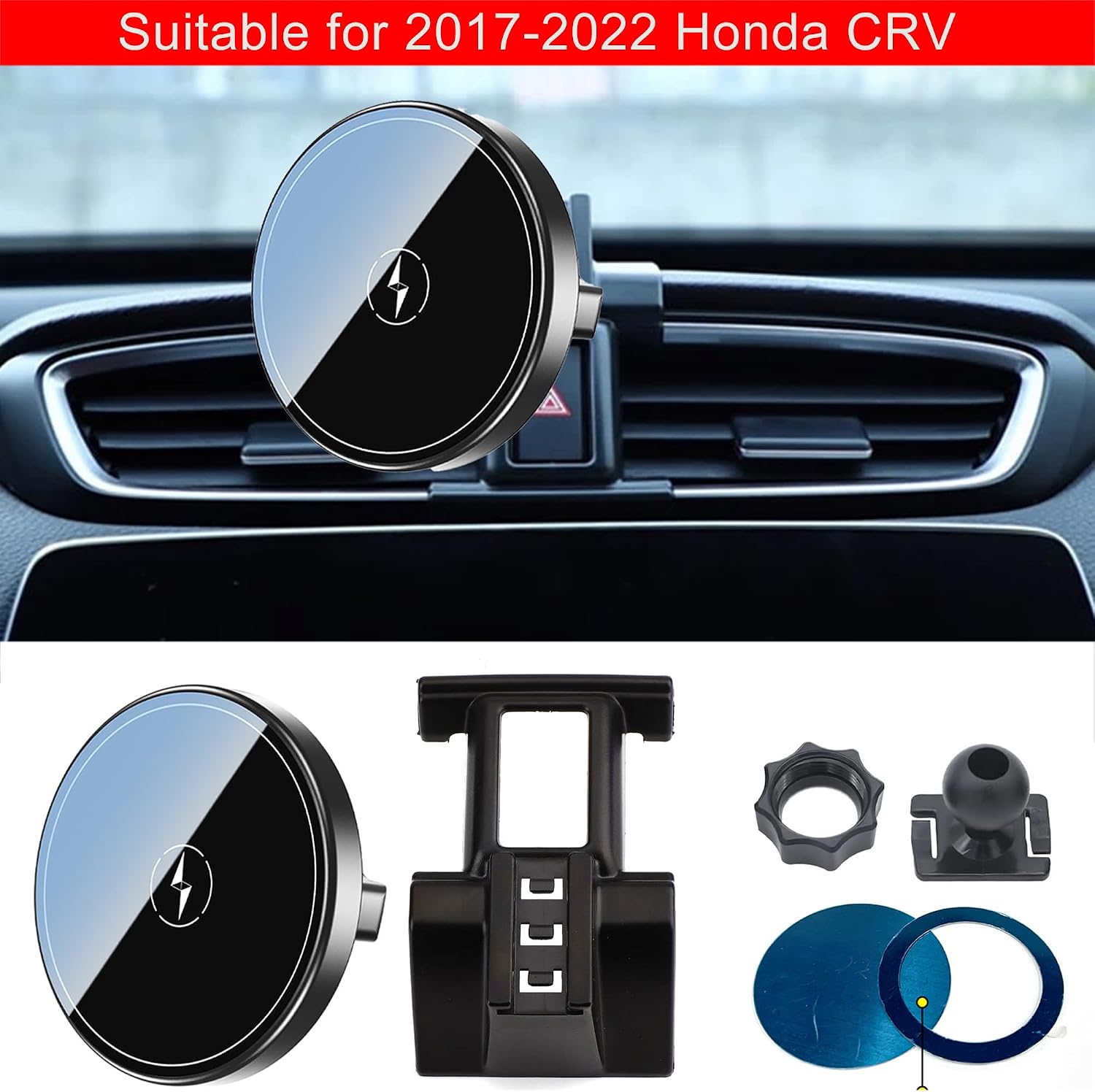 15W Magnetic Wireless Charging Car Mount Exclusive Snap-On Holder for Honda CR-V 2017-2022 Accessories Dedicated Phone Stand Compatible with MagSafe for iPhone 12-17 Series image 2