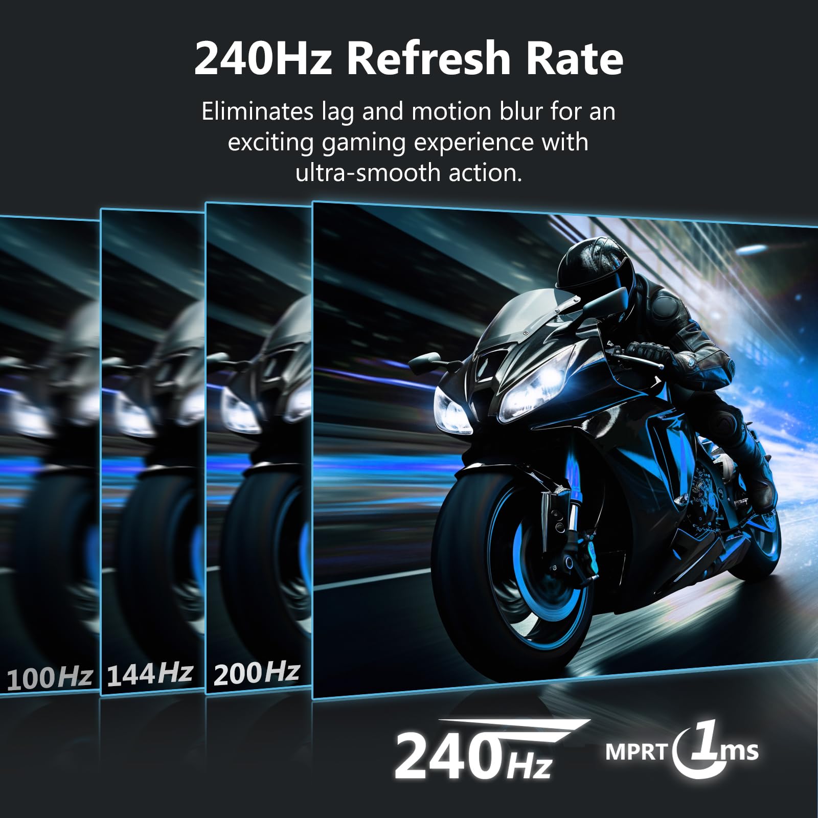 Z-Edge Monitor Gaming 24,5 pollici, Schermo PC 240 Hz, Pannell IPS, MPRT da 1 ms, Monitor LED Full HD, Luminosità di 350 cd/m², FreeSync, HDR10, HDMI e DP, VESA Compatibile