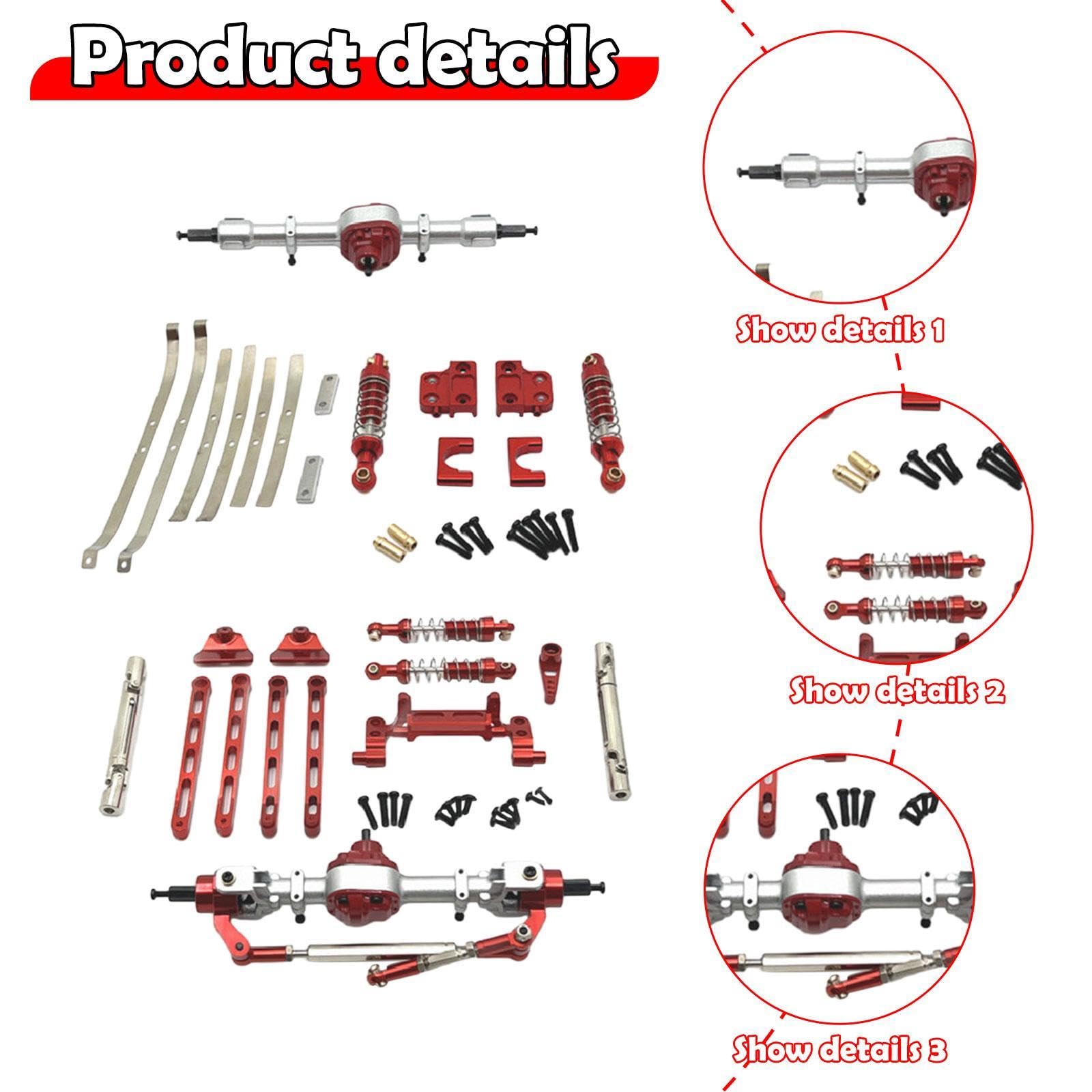 Kit de Reemplazo Y Reacondicionamiento de Piezas de Repuesto Metálicas para Chasis de Coche RC, Accesorio de Montaje de Centro de Gravedad Inferior, U, Rojo