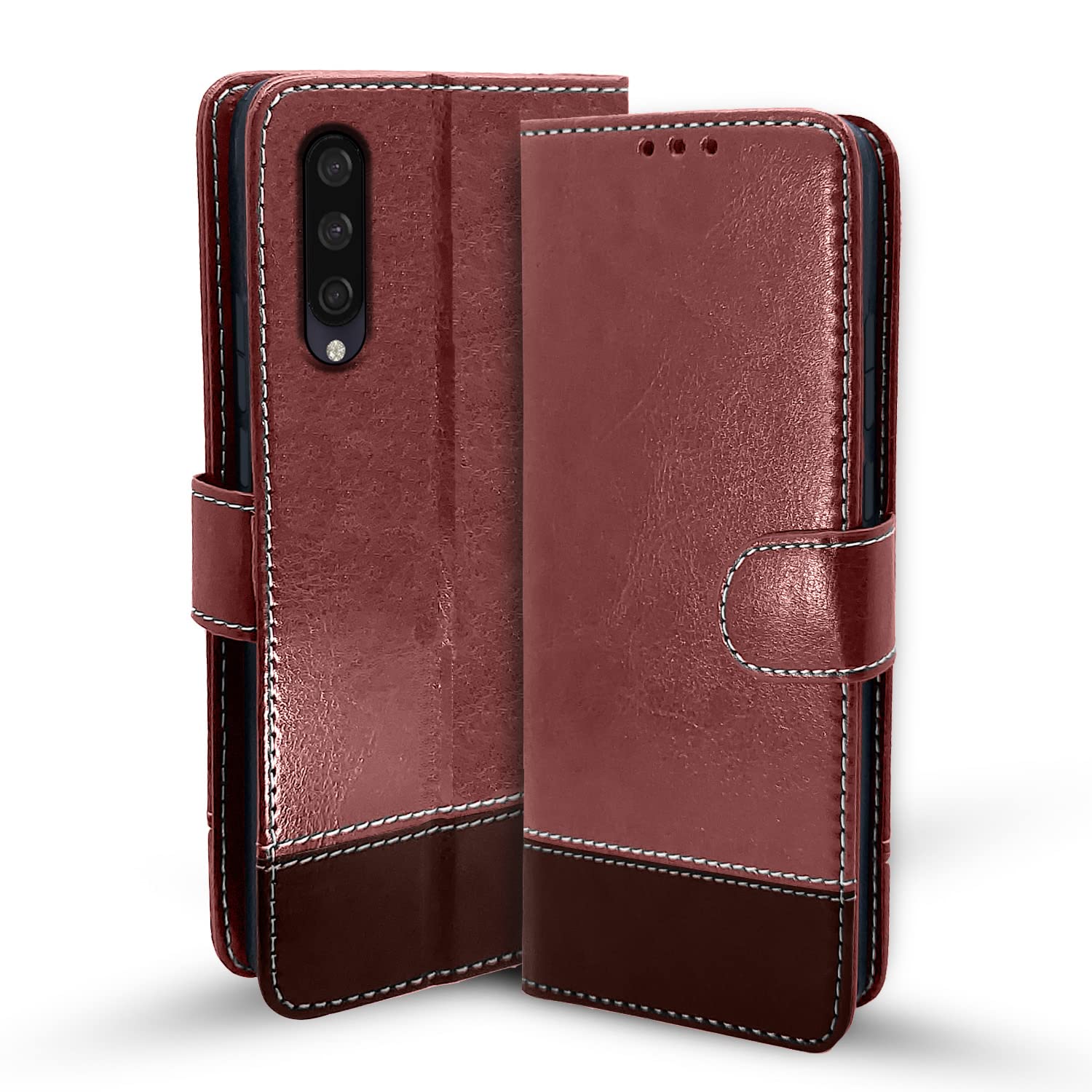 Pikkme Mi A3 Flip Cover | Dual-Tone PU Leather Finish | Wallet Style & Stand | Magnetic Flip Case for Mi A3 (Brown & Coffee) (B0B9NFZX2W) Amazon Price History, Amazon Price Tracker