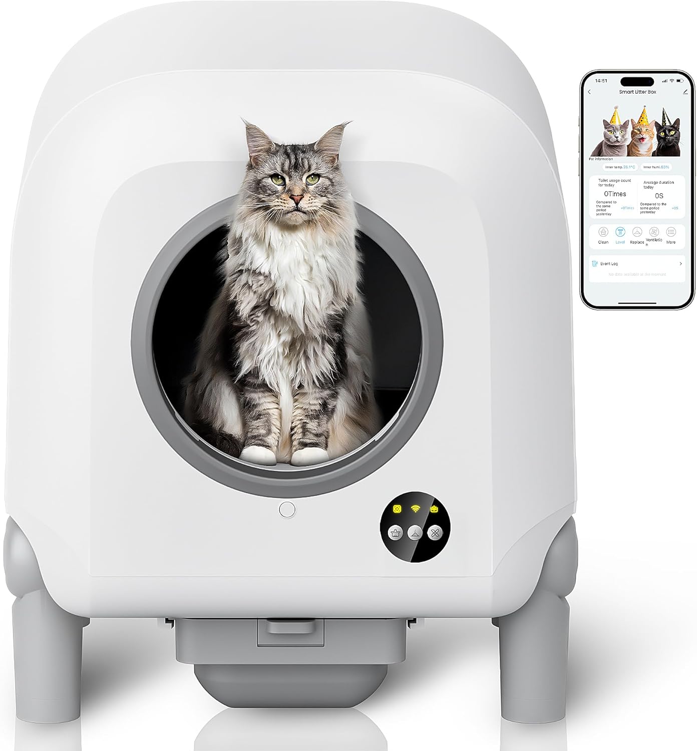 ZeaCotio Self Cleaning Litter Box, 100L